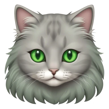 Gray long haired green eyed cat sticker