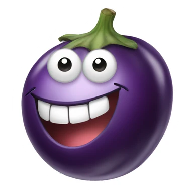 happy eggplant  sticker