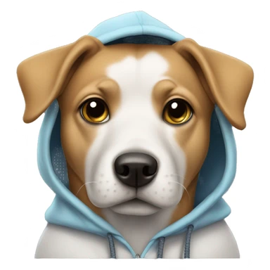 Dog wearing a hoddie sticker