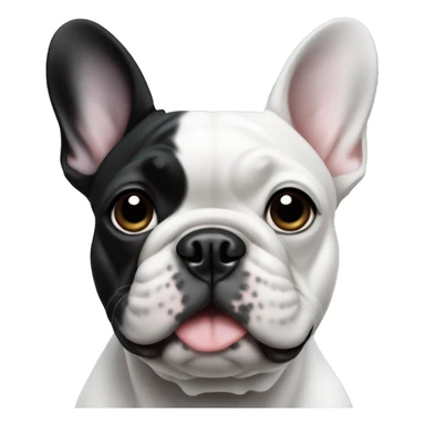 A French bulldog all black with white on its neck sticker