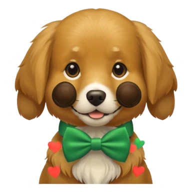 dog with a green bow tie sticker