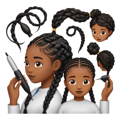 Black girl getting her hair done  sticker