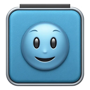 compact square scrub pad with dense textured metallic surface in dark silver tones, tightly woven mesh, slightly coarse matte finish, heavy-duty scouring, apple emoji style, soft lighting, subtle shadows, emoji scale sticker