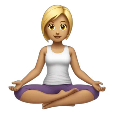 Working on a notbook with yoga clothes sticker