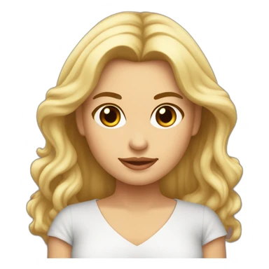 mujer bajita tez morena pelo rubio rizoso graciosa sticker