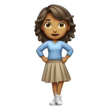 Girl in skirt balancing on one leg sticker