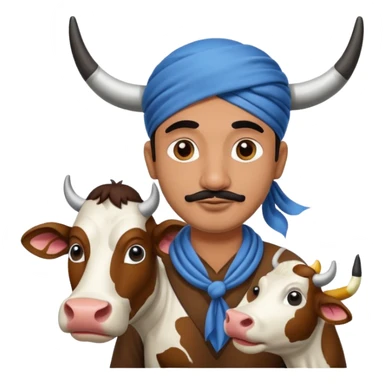Indian man withh cow sticker