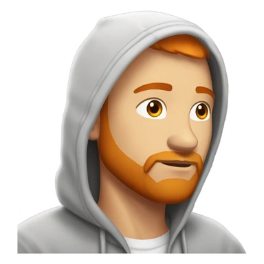 Handsome man with orange beard orange short hairs and 3 days beard wearing a hoodie while he prays sticker