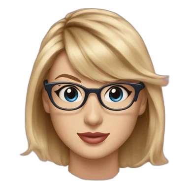 Taylor swift with blue eyes wearing glasses sticker