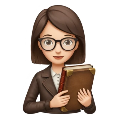 Book Collector — woman + old tome + glasses sticker