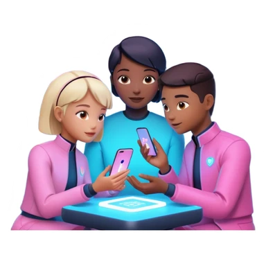 A hopeful 2026 future where humans and AI collaborate peacefully, soft neon lighting, cinematic, ultra-detailed, modern aesthetic sticker