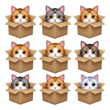 cats in boxes sticker