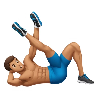 side-view of guy doing decline abdominal Crunches with sixpack sticker