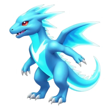 Neon Vibrant Pulsating Trail- Pokémon-Fakémon-Digimon-Creature, (full body) glowing Chromatic  sticker