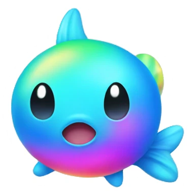 Neon rainbow marill sticker