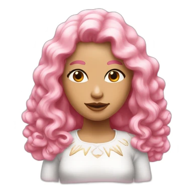 Angele chanteuse avec cheveux blanc et rose sticker