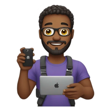 Content creator with a phone in his hands sticker