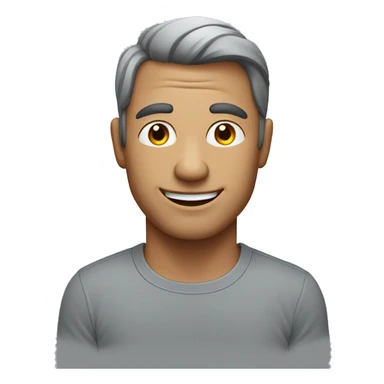 a man with a winking bright skin in a gray T-shirt sticker