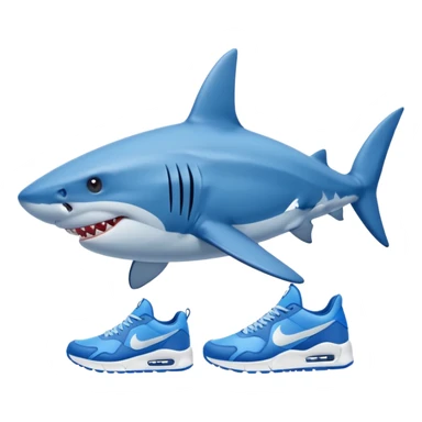 Tralalero Tralala, a shark with 4 legs and blue nike sneakers on each foot sticker
