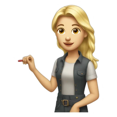 Blonde artist painter sticker