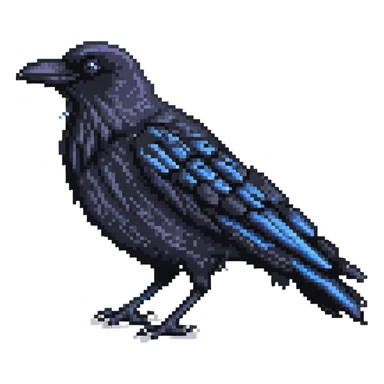 raven in pixel art style sticker