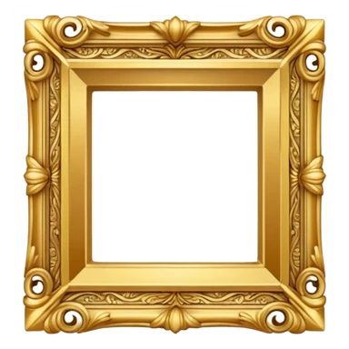 Gold square vintage frame  sticker