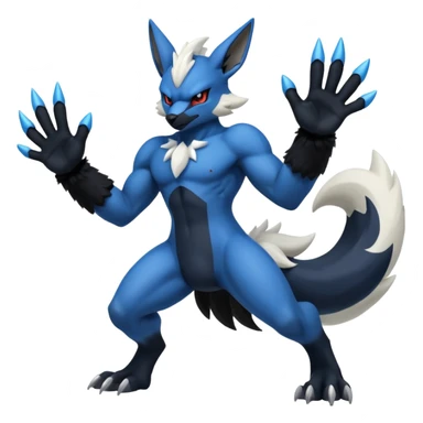 Mega lucario and mega Absol fusion full body four legs sticker
