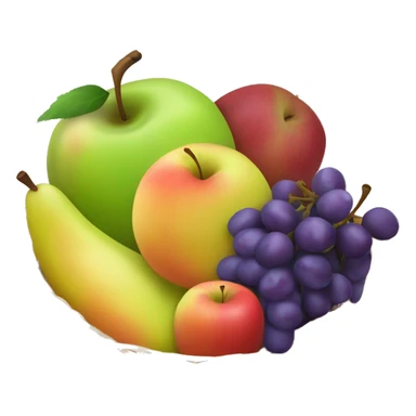 Fruit basket with only apples pears and grapes sticker