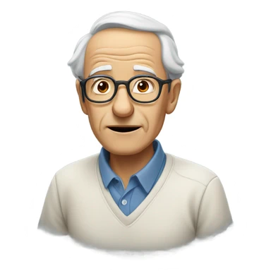 old man in glasses portrait sticker