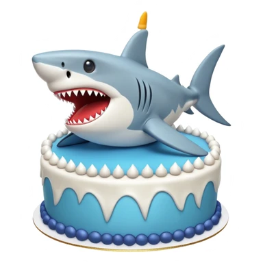 Shark birthday cake sticker