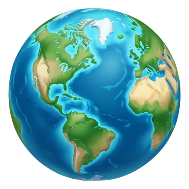 planet Earth with continents and oceans sticker
