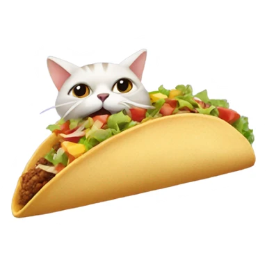 Cat eating a taco sticker