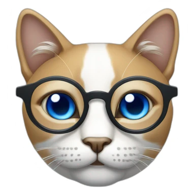 Gato con lentes con un lente trasparente y otro de color azul  sticker