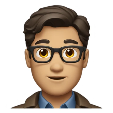 dark brown haired young clark kent front view sticker