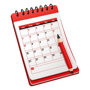 tear-off calendar red and black sticker