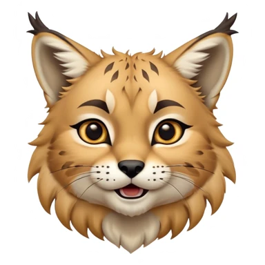 Cinematic-realistic cute-Lynx-Portrait-Emoji – Head tilted dramatically with an exaggeratedly amused expression, featuring a thick, tufted golden-brown coat with striking black ear tufts, wide, expressive amber eyes filled with playful disbelief. zoomed out to show shoulders sticker