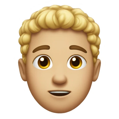 a boy with a blad spot in his head mad with big mad eyebrows  sticker