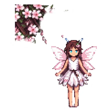 fairy and cherry blossom tree sticker