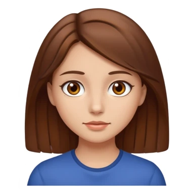 girl with brown hair and brown eyes sticker