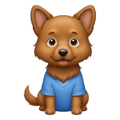 Dog wearing a shirt sticker