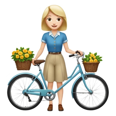 Lady with bicycle sticker