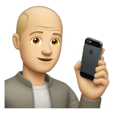 Balding Blonde man holding iPhone in hand sticker