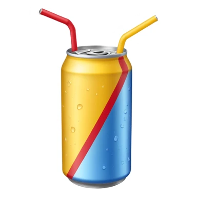 drink can blue red yellow Surfside one straw sticker
