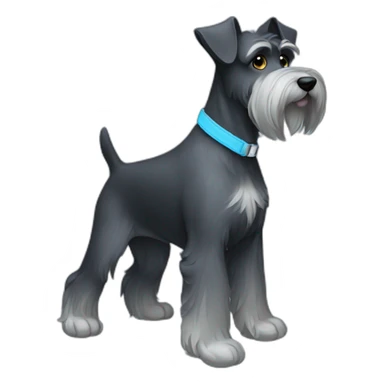dark schnauzer with light blue leash sticker