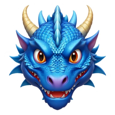 blue dragon face sticker