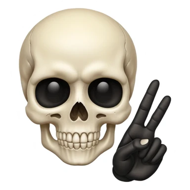Skull emoji pointing with hand sticker