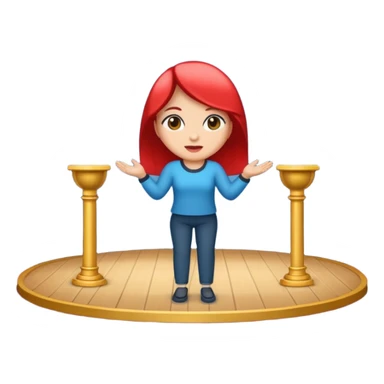 woman making a stage sticker