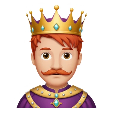 red-haired princes with crown mustace sticker