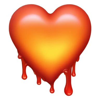 dripping bleeding red heart glowing red orange warmth sticker