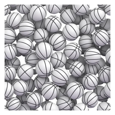 white bucketball with bold irregular black lines wrapping around in a creative abstract pattern sticker